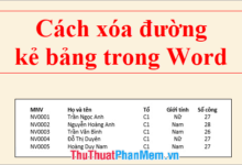 Hướng dẫn xóa đường kẻ bảng trong Microsoft Word.