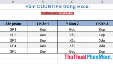 Cách sử dụng Hàm COUNTIFS trong Excel