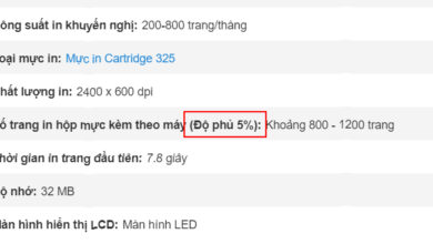 Độ phủ 5% trên thông số máy in nghĩa là gì?